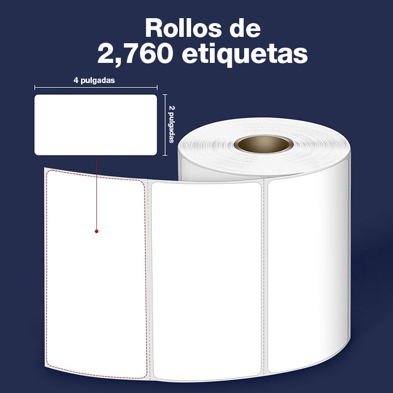 rollo de etiquetas transferencia térmica 4x2 pulgadas para precios y dirección