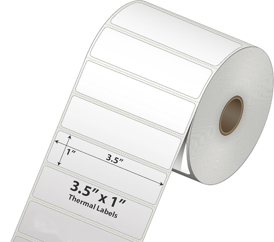 rollo de etiquetas transferencia térmica 3.5x1 pulgada estantes góndolas